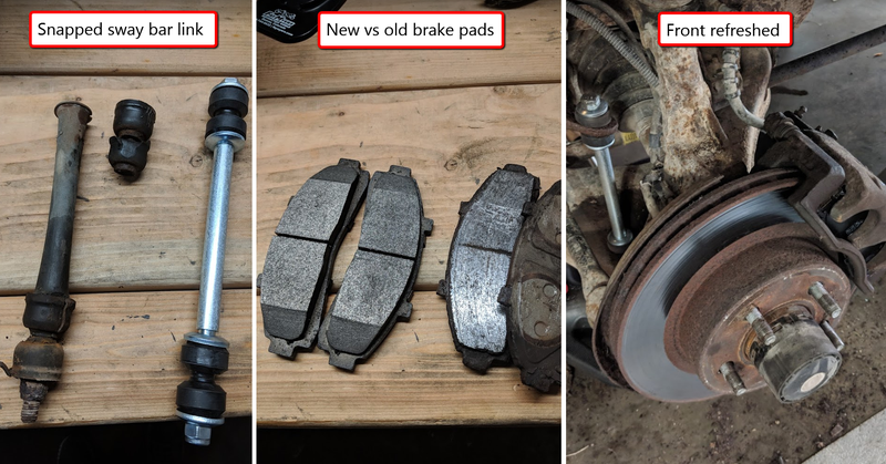 The brake rotors were still usable. Remember - repairs on a budget!